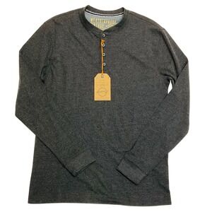 Weatherproof vintage men's Henley black Heather gray cotton blend WPL11590 S NWT
